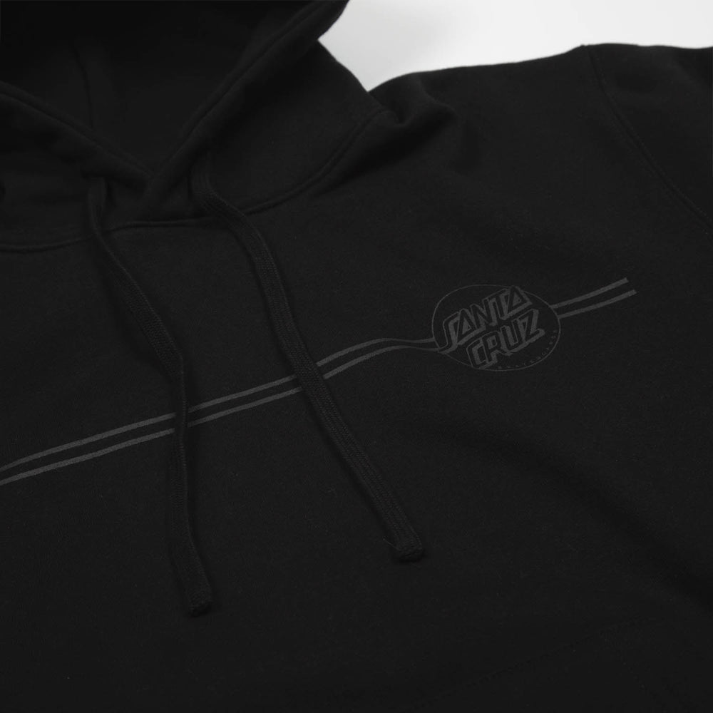 Santa Cruz - Tonal Opus Dot Stripe Pullover Hooded Sweatshirt - Black