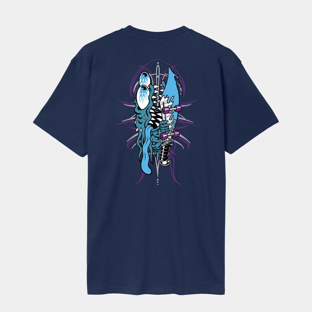 Santa Cruz - Meek Pinstripe Slasher T-Shirt - Midnight Blue