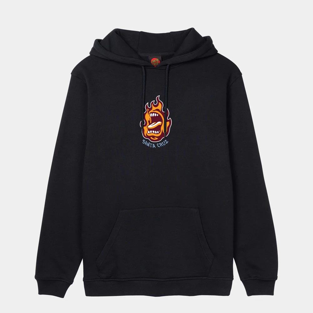 Santa Cruz - Screaming Flame Front Hooded Sweatshirt - Black