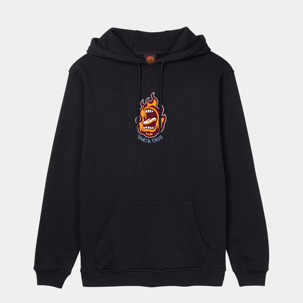 Santa Cruz - Screaming Flame Front Hooded Sweatshirt - Black