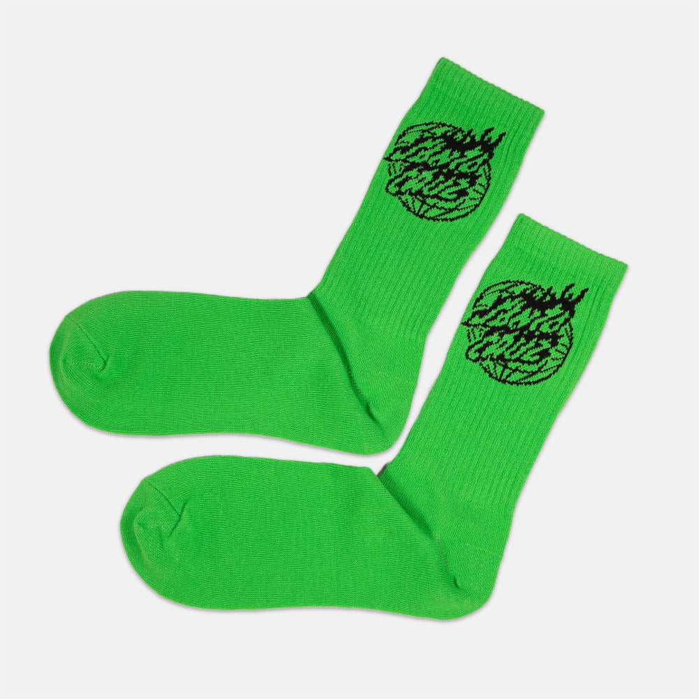 Santa Cruz - Global Flame Dot Mono Socks - Sport Green