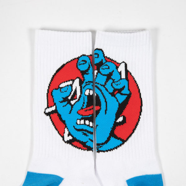Santa Cruz - Hand Dot Sock - White