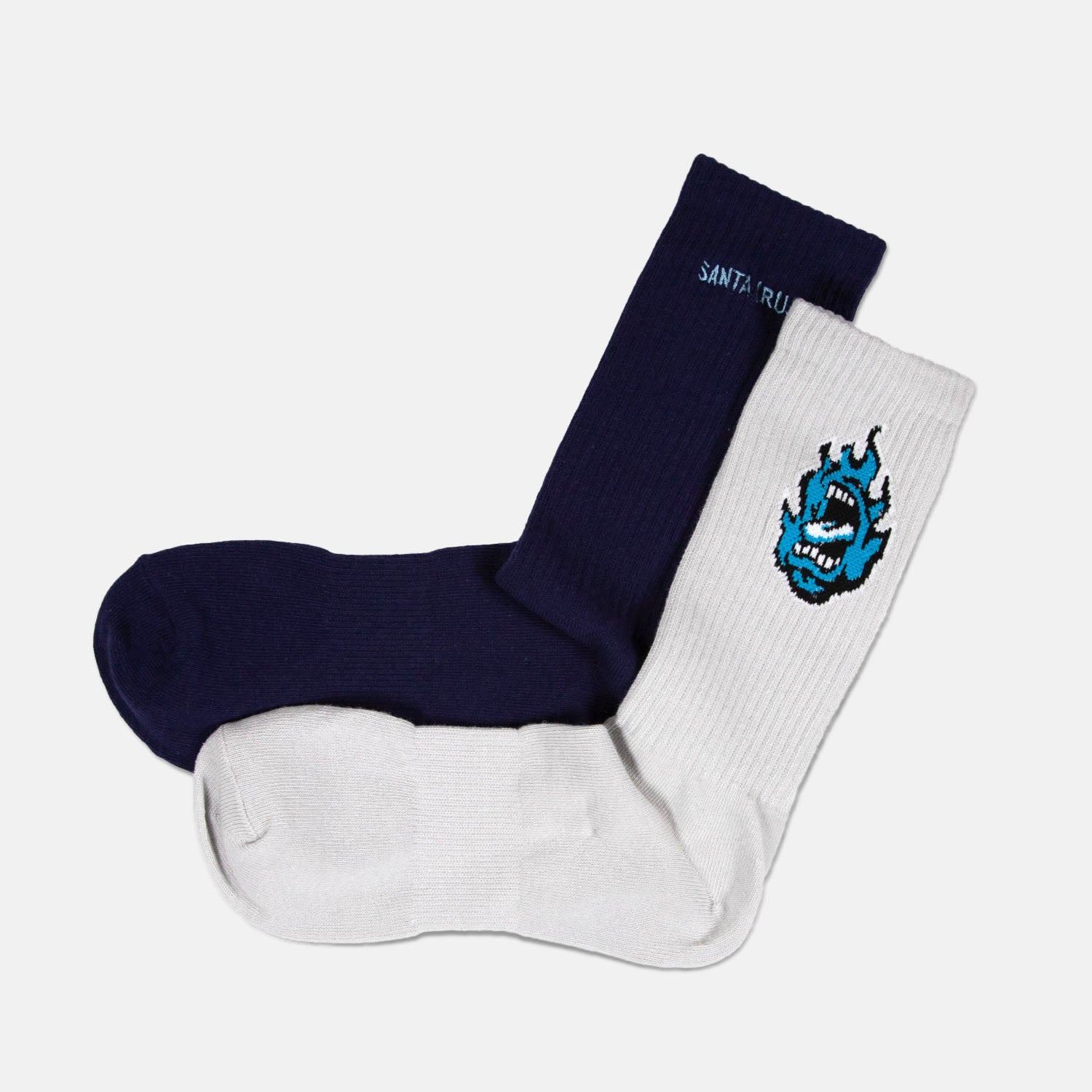 Santa Cruz - Screaming Mini Flame Socks (2 Pack) - Blue / White