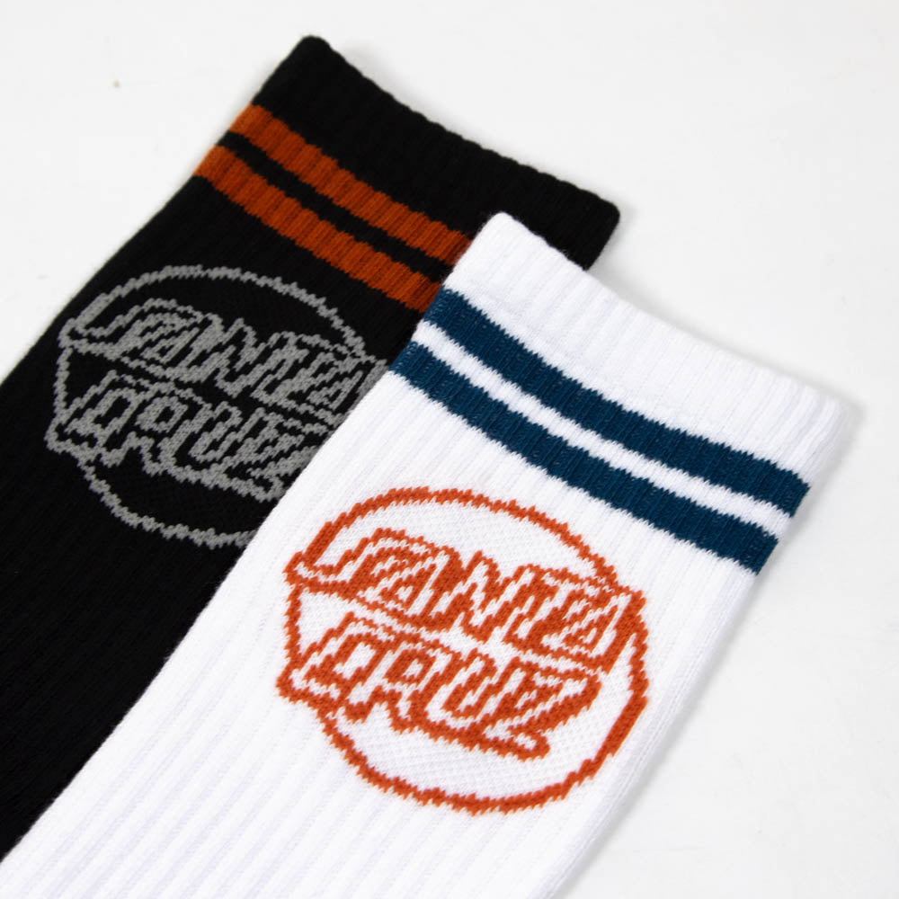 Santa Cruz - Kicks Socks (2 Pack) - Black / Pumpkin & White / Dark Teal