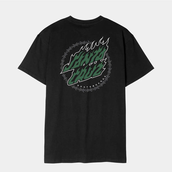 Santa Cruz - Wired Flame Dot T-Shirt - Black