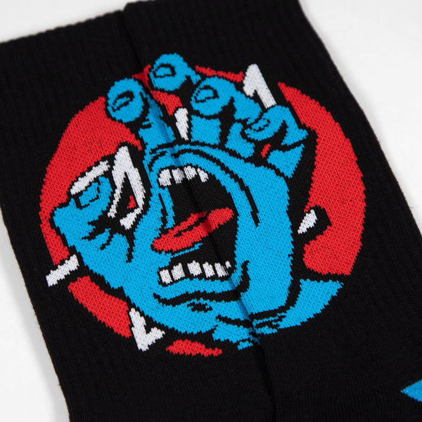 Santa Cruz - (2 Pack) Hand Dot Socks - Black / White