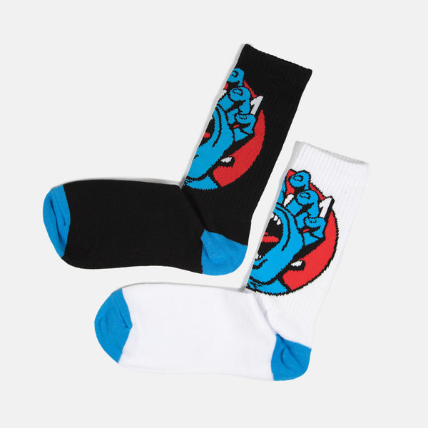 Santa Cruz - (2 Pack) Hand Dot Socks - Black / White