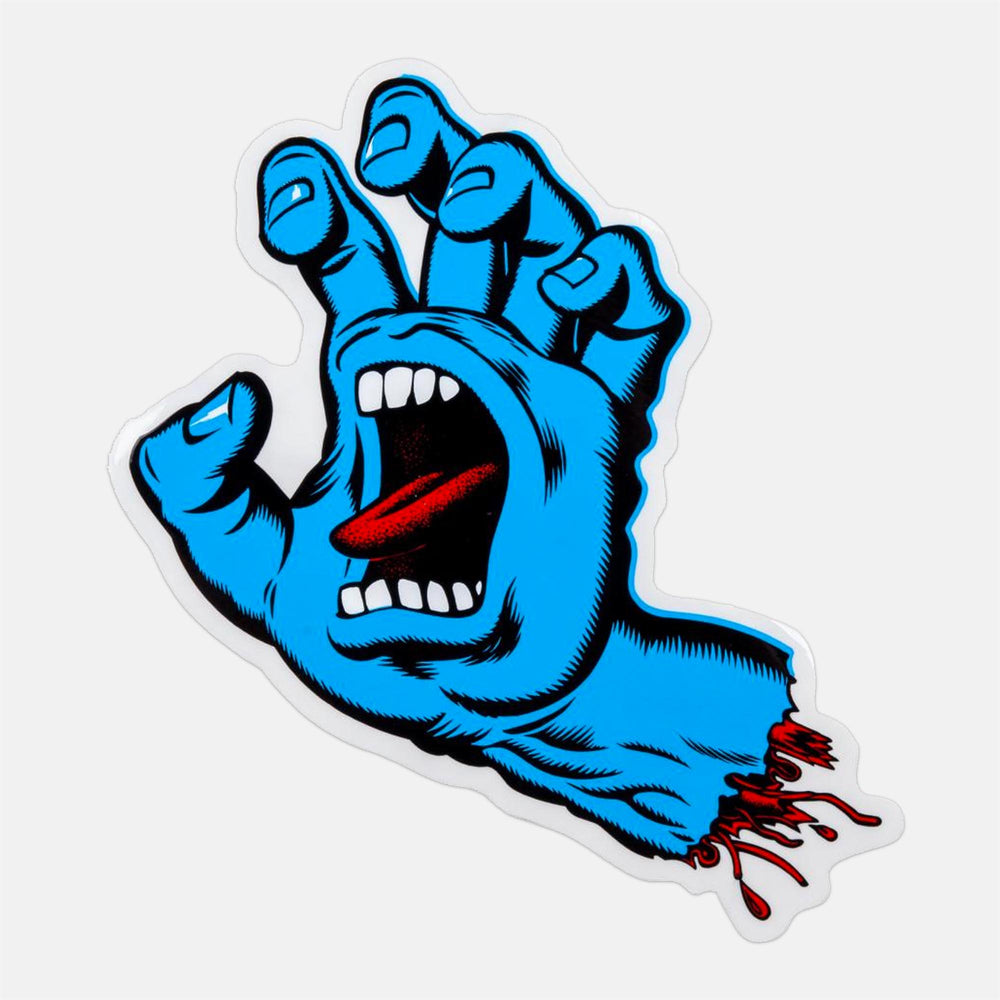 Santa Cruz - Screaming Hand 6" Sticker - Blue
