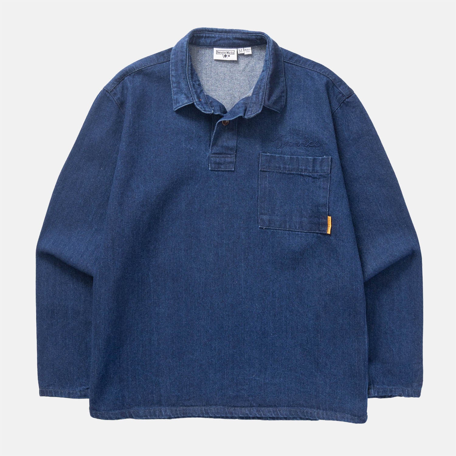 Service Works - Denim Script Popover Pullover Shirt - One Wash