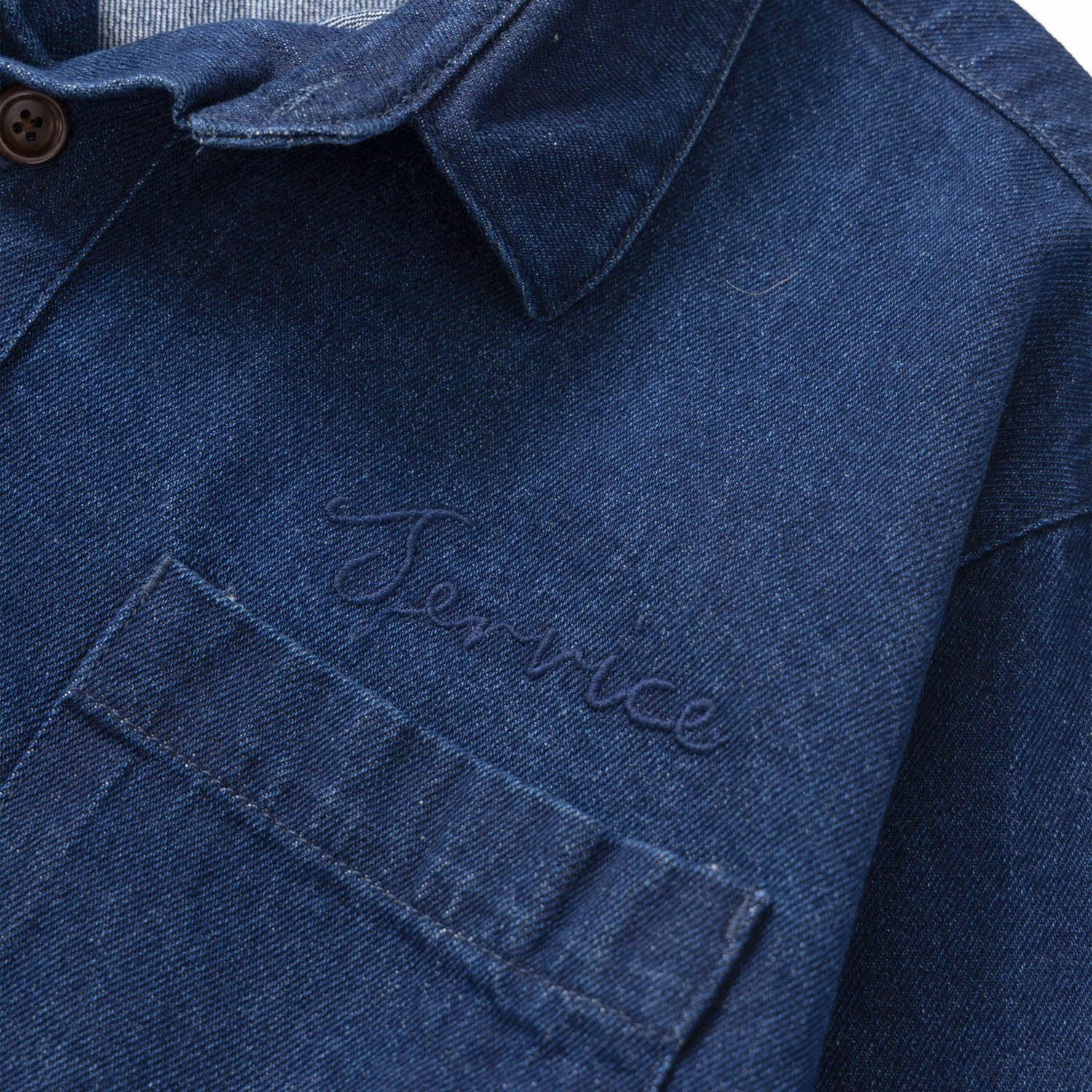 Service Works - Denim Script Popover Pullover Shirt - One Wash