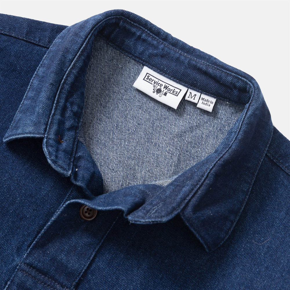 Service Works - Denim Script Popover Pullover Shirt - One Wash