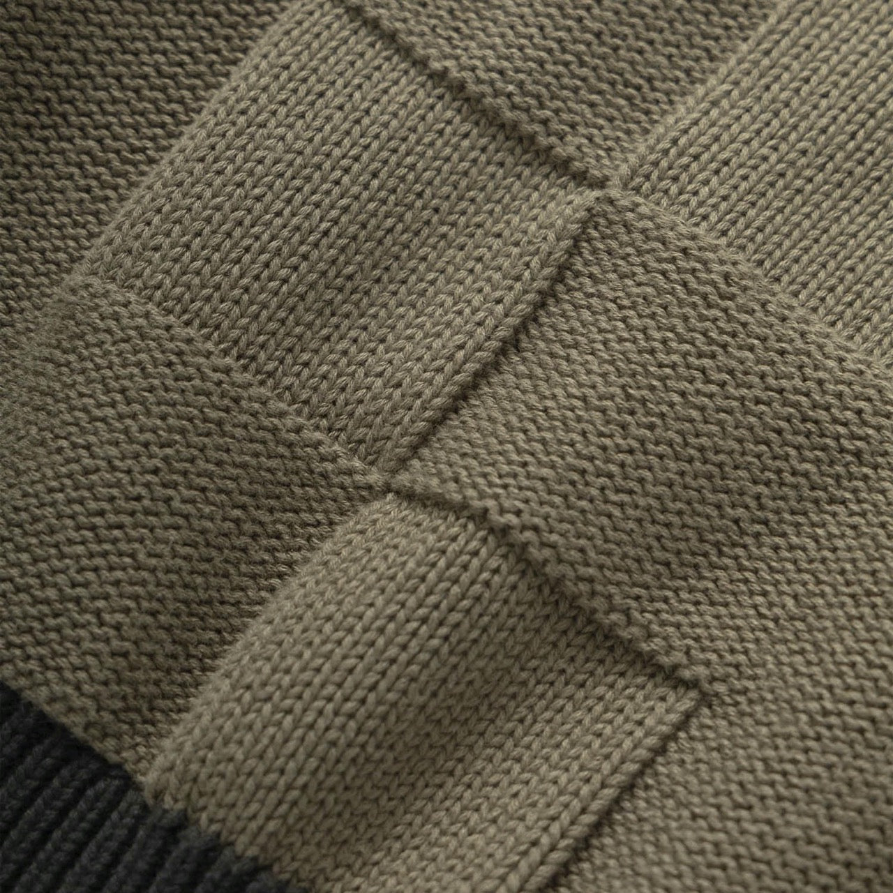 Service Works - Check Panel Knitted Cardigan - Olive