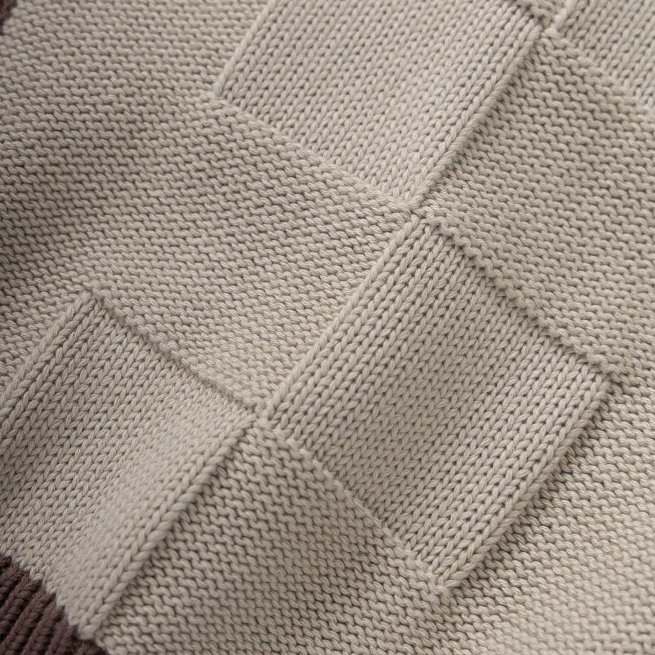 Service Works - Check Panel Knitted Cardigan - Mushroom