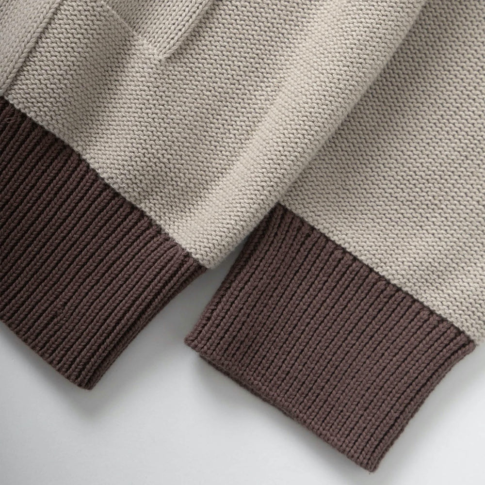 Service Works - Check Panel Knitted Cardigan - Mushroom