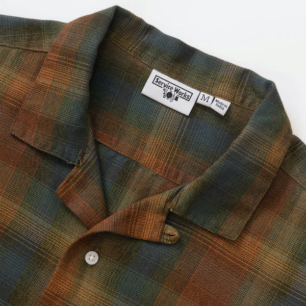 Service Works - Plaid Resort Short Sleeve Shirt - Brown