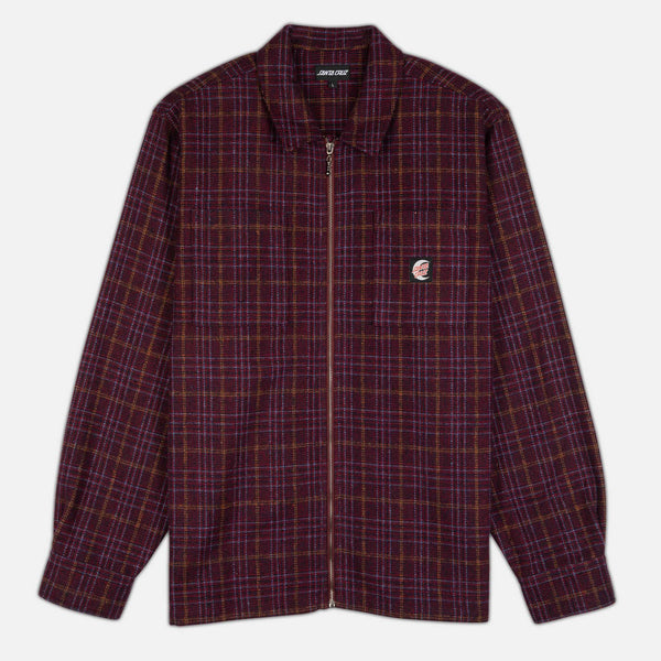 Santa Cruz - Crescent Flannel Longsleeve Shirt - Maroon Check