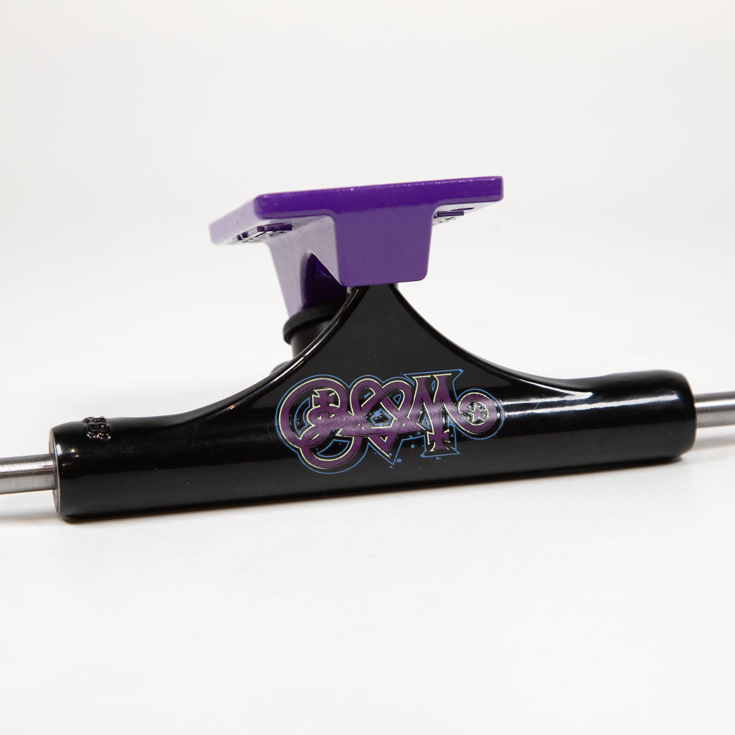Slappy Trucks - (Pair) 8.5" ST1 Hollow Bam Skateboard Trucks - Black / Purple