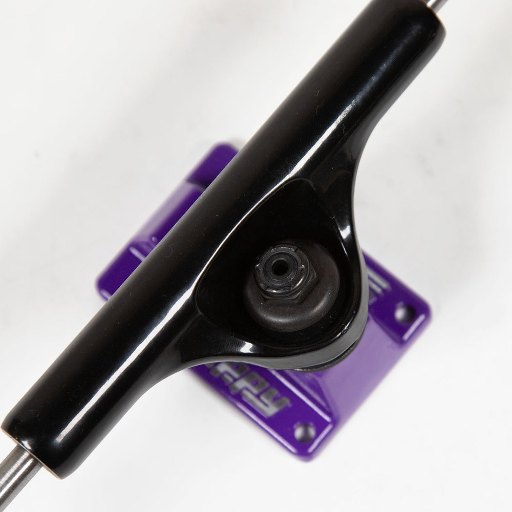Slappy Trucks - (Pair) 8.5" ST1 Hollow Bam Skateboard Trucks - Black / Purple