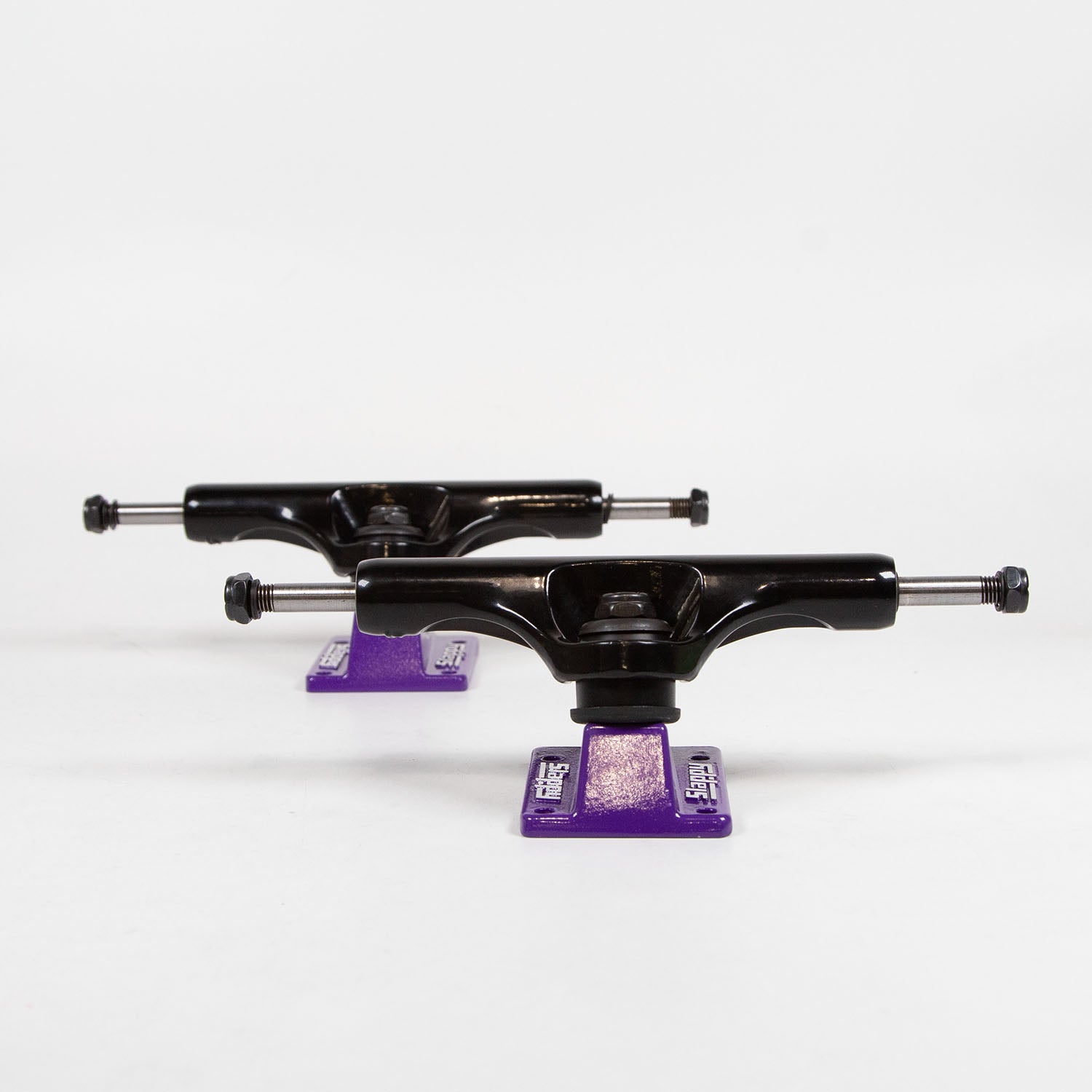 Slappy Trucks - (Pair) 8.25" ST1 Hollow Bam Skateboard Trucks - Black / Purple