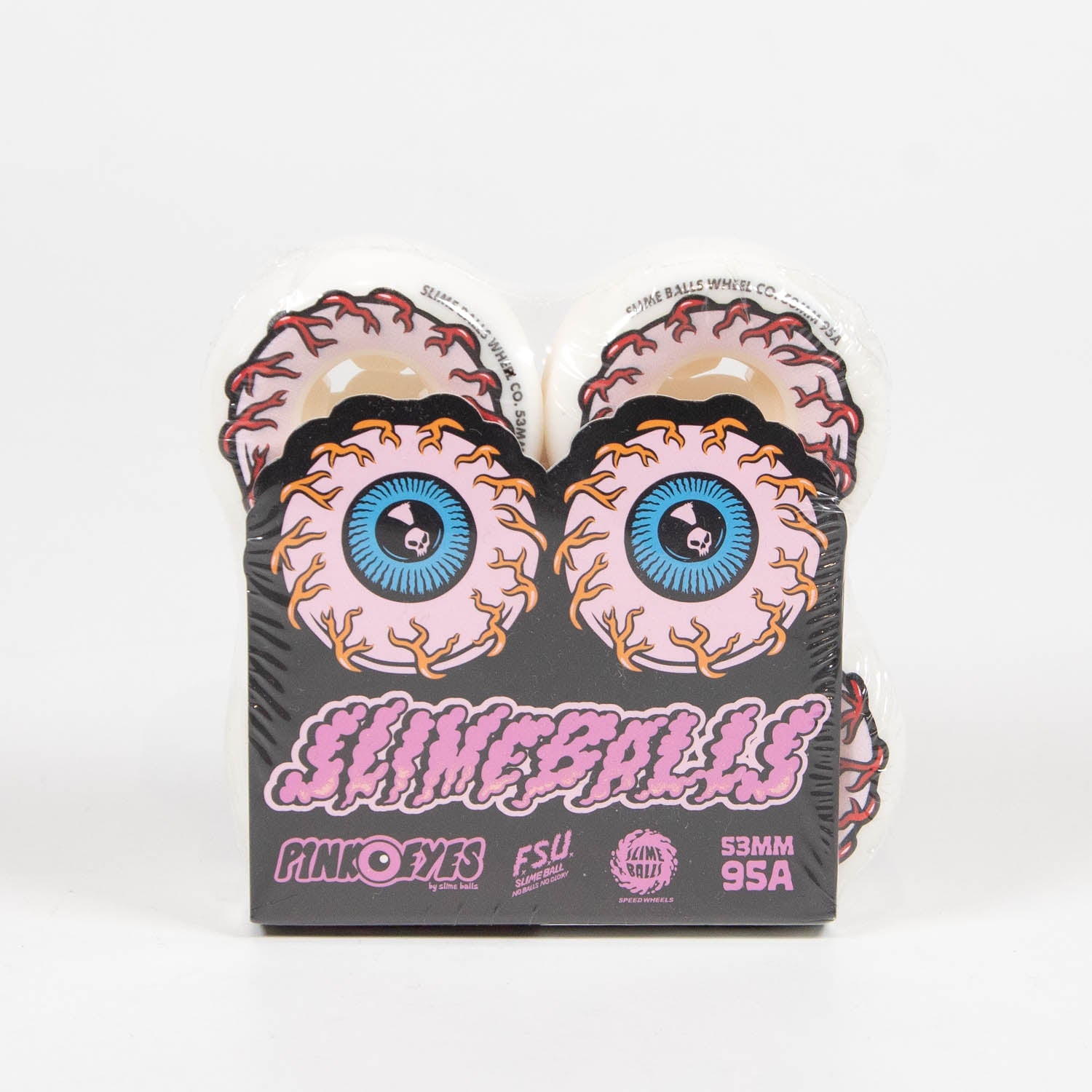 Slime Balls - 53mm (97a) Pink Eyes Mini Skateboard Wheels