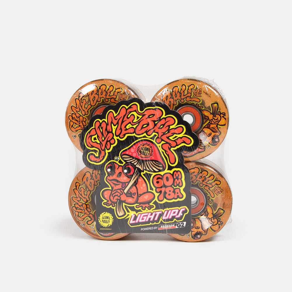 Slime Balls - 60mm (78a) Frog Trips Light Ups OG Skateboard Wheels - Red