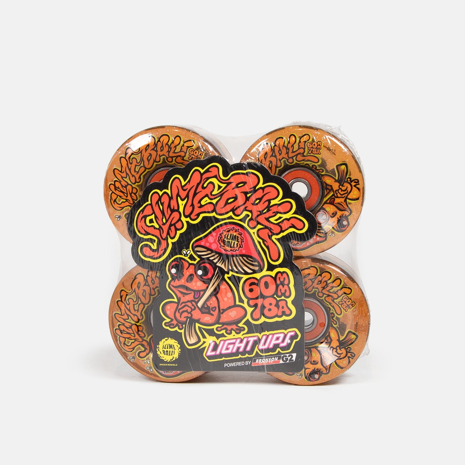 Slime Balls - 60mm (78a) Frog Trips Light Ups OG Skateboard Wheels - Red