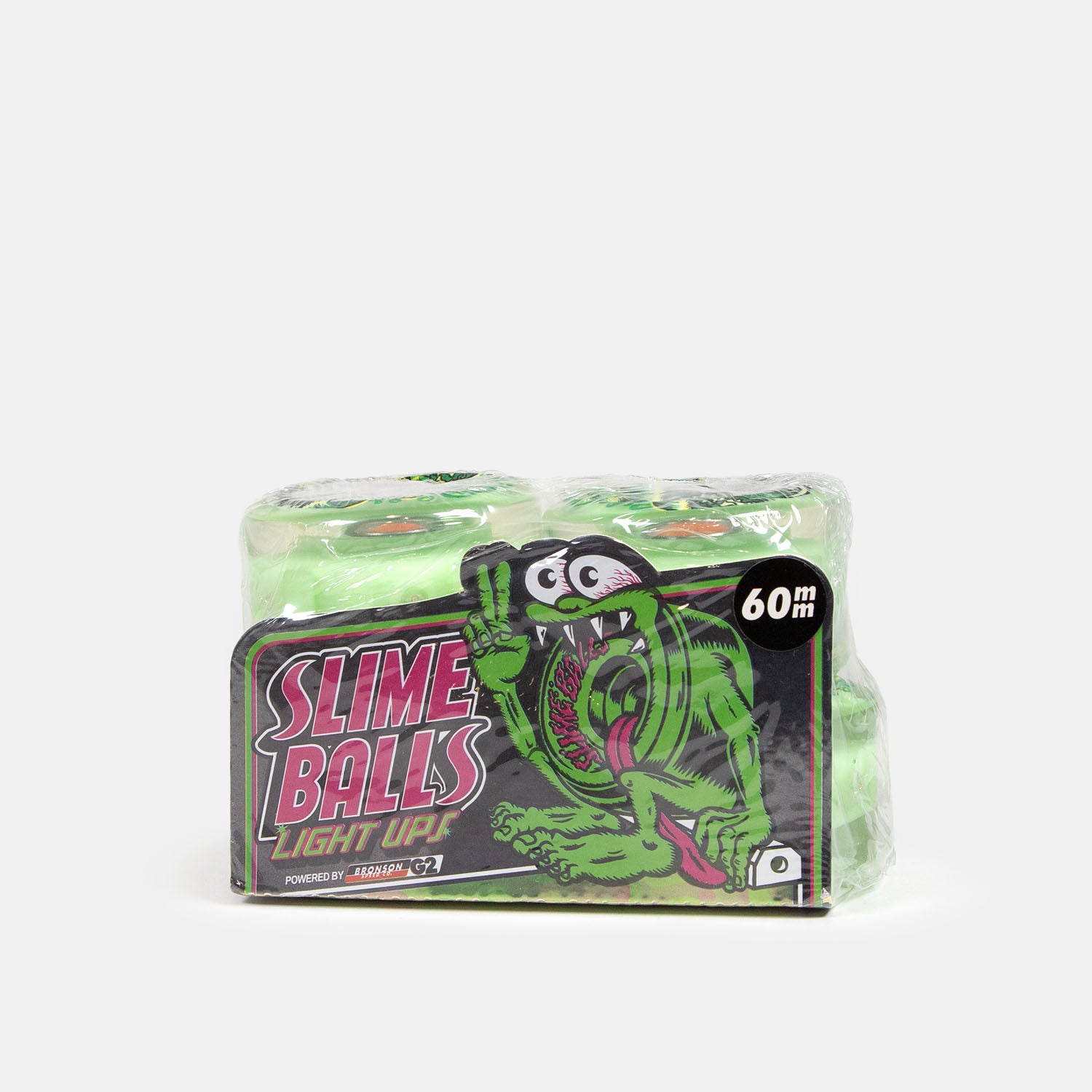 Slime Balls - 60mm (78a) Jelly Fish Light Ups OG Skateboard Wheels - White