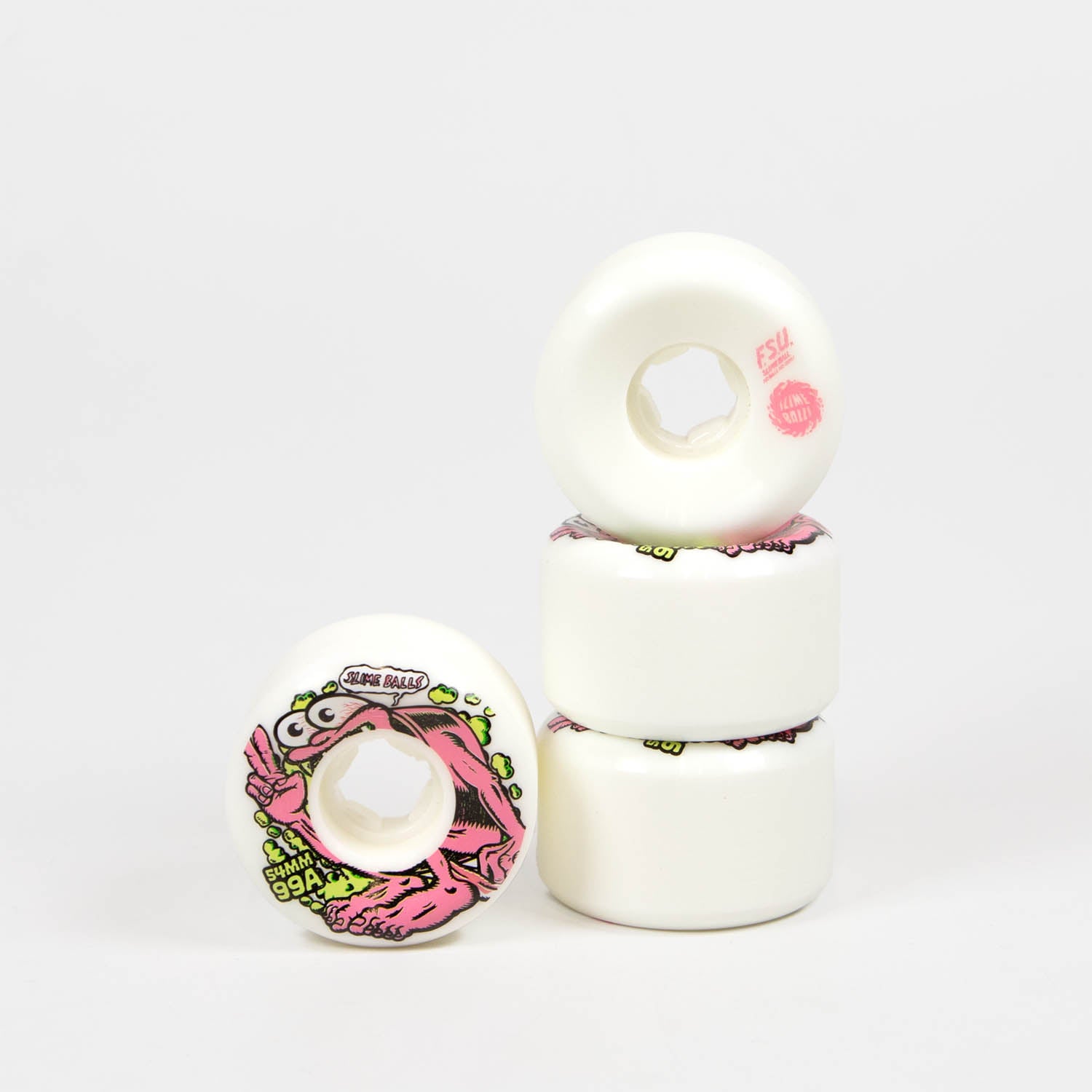 Slime Balls - 54mm (99a) Gremmie Vomit Mini Skateboard Wheels - White