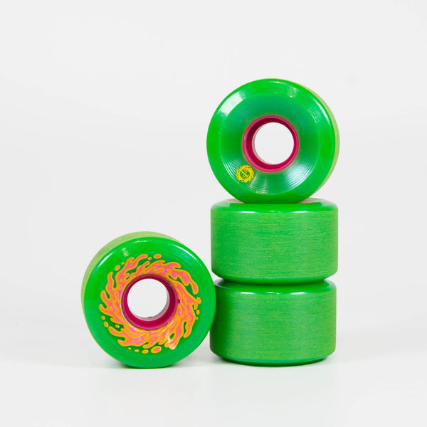 Santa Cruz - 54.5mm (78a) Mini OG Slime Balls Skateboard Wheels - Green / Pink