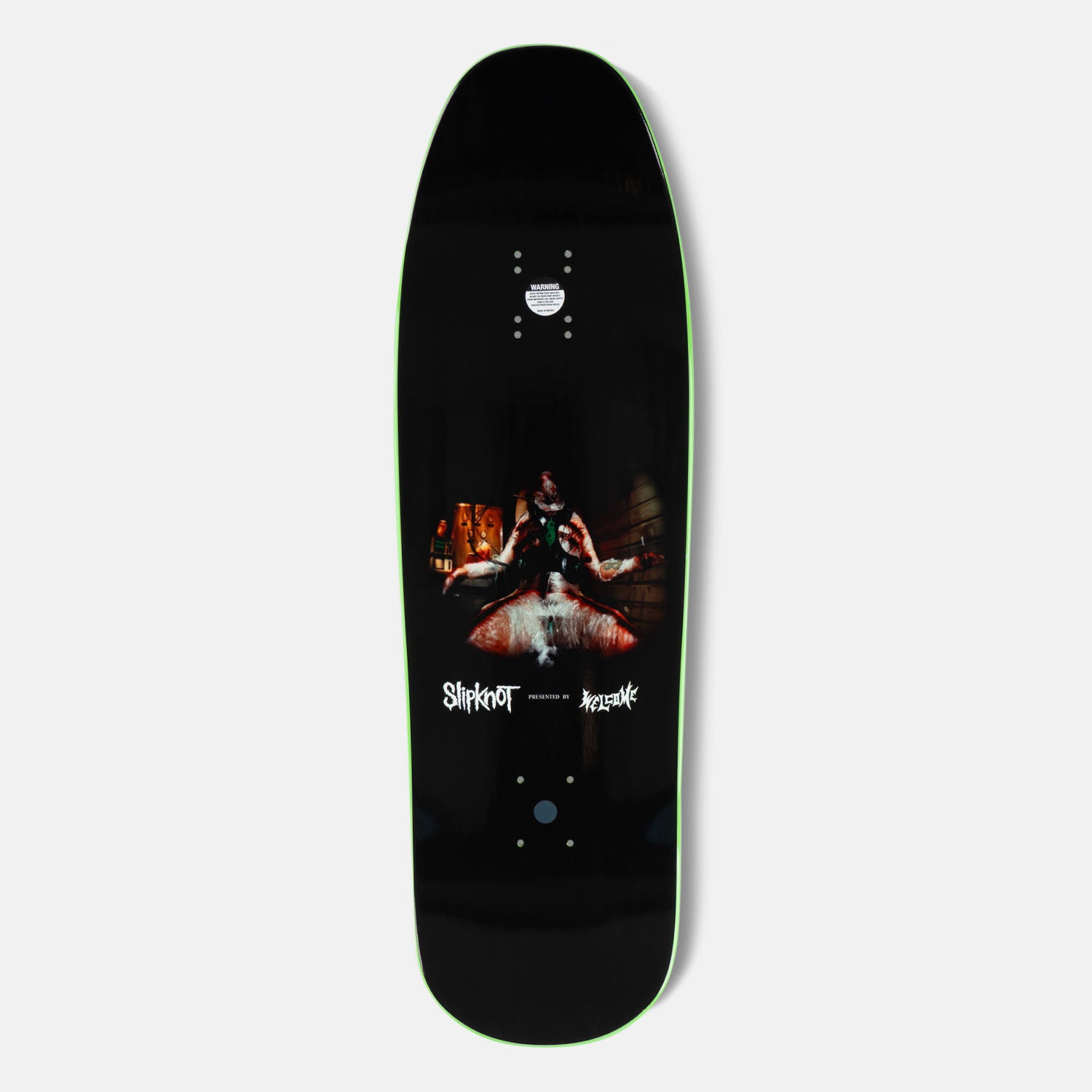 Welcome Skateboards - 9.67" Slipknot Self-Titled on Gaia Skateboard Deck - Black / Green Dip