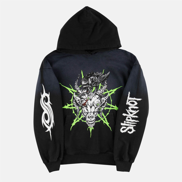 Welcome Skateboards - Slipknot Ravenous Distressed Sun Fade Hooded Sweatshirt - Black Fade