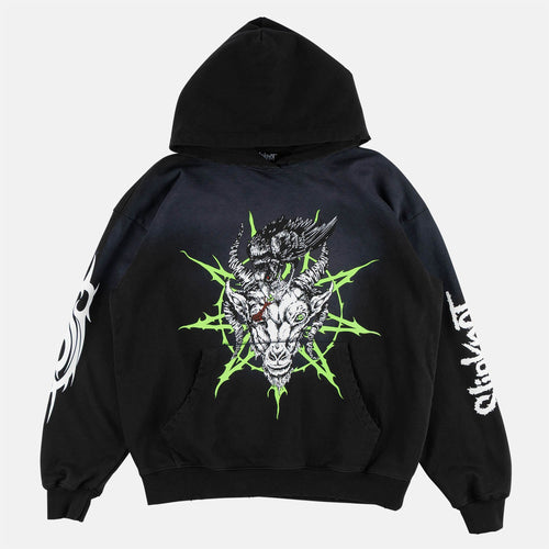 Welcome Skateboards - Slipknot Ravenous Distressed Sun Fade Hooded Sweatshirt - Black Fade