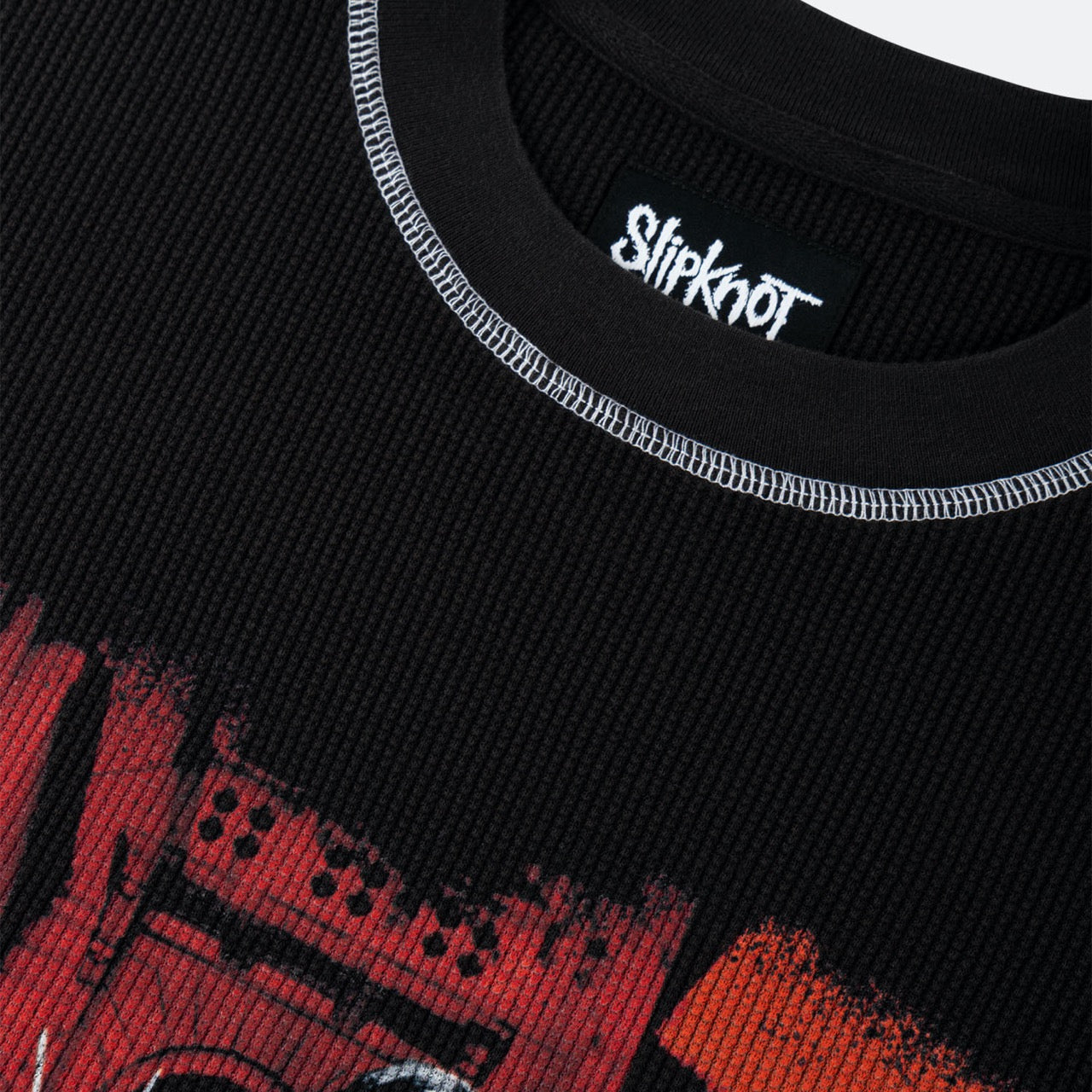 Welcome Skateboards - Slipknot Mask Contrast Stitch Thermal Longsleeve T-Shirt - Black