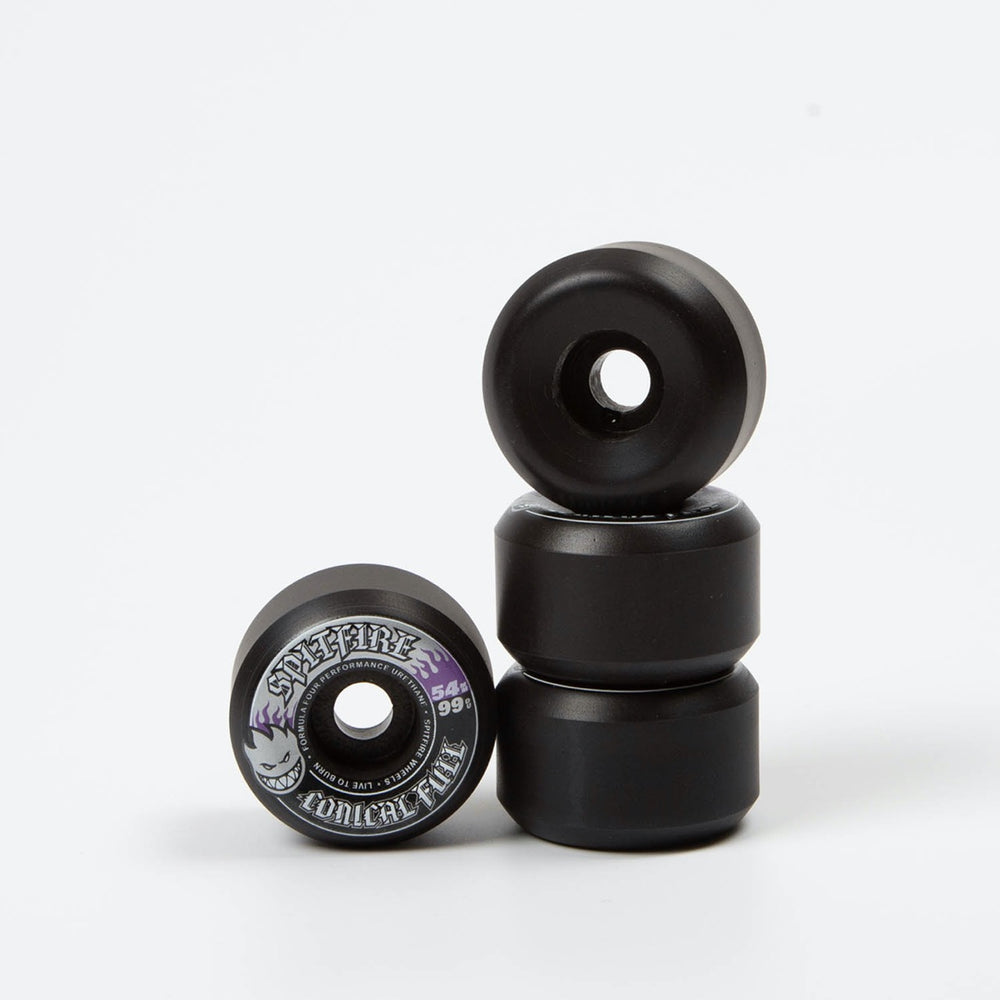Spitfire - 54mm (99a) Formula Four Skateboard Wheels (Conical Full) - Black