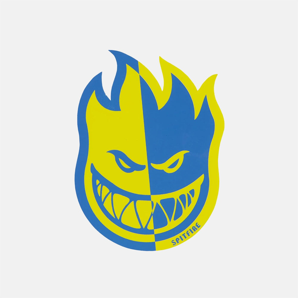 Spitfire - 6" Two-Tone Bighead Fill Sticker - Yellow / Blue