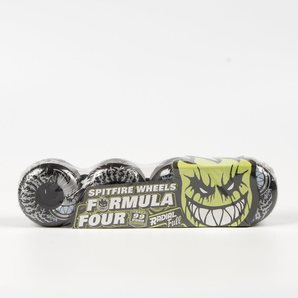 Spitfire - 56mm (99a) Formula Four Deathmask II Bighead Skateboard Wheels - Black (Radial Full)