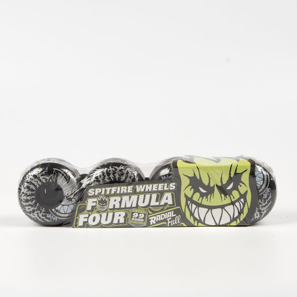Spitfire - 56mm (99a) Formula Four Deathmask II Bighead Skateboard Wheels - Black (Radial Full)