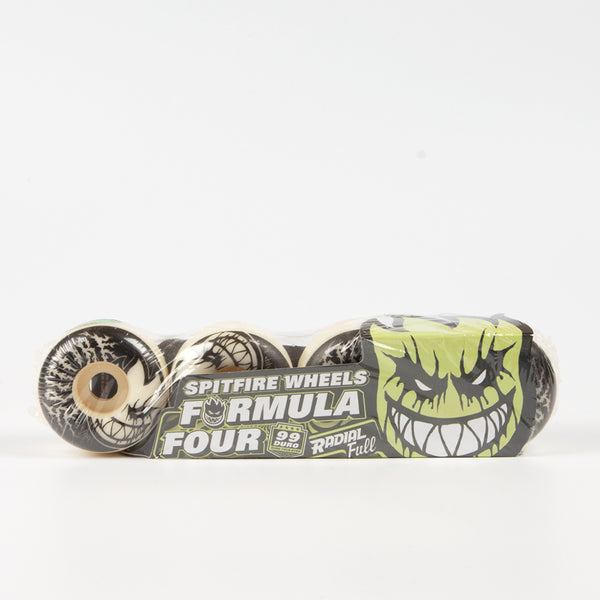 Spitfire - 54mm (99a) Formula Four Deathmask II Bighead Skateboard Wheels - Glow In The Dark (Radial Full)