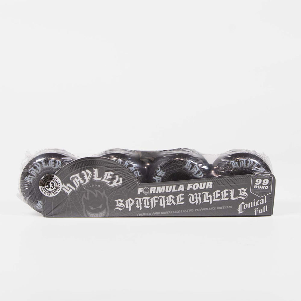 Spitfire - 53mm (99a) Hayley Wilson Webbed Formula Four Conical Full Skateboard Wheels - Black