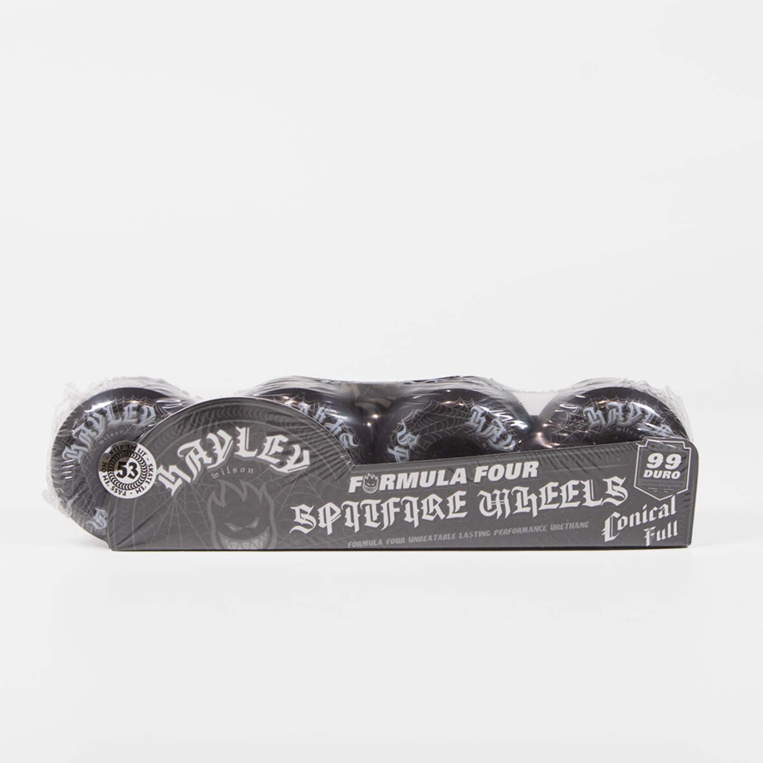 Spitfire - 53mm (99a) Hayley Wilson Webbed Formula Four Conical Full Skateboard Wheels - Black