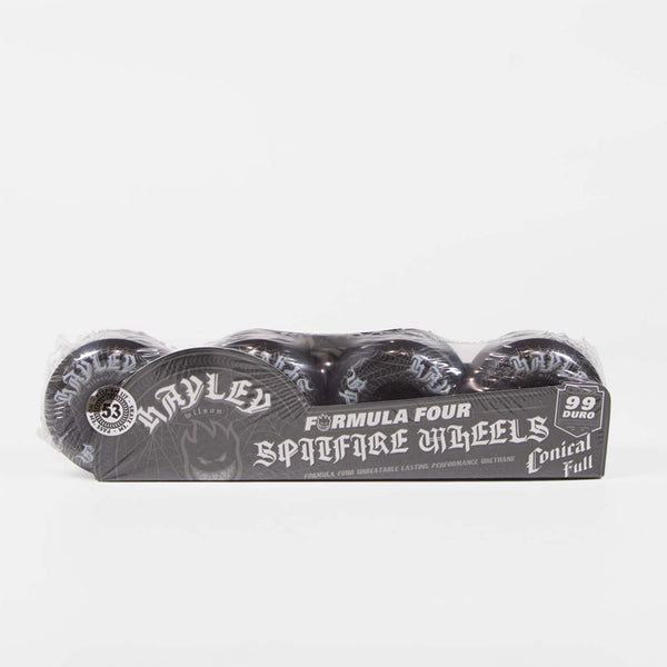 Spitfire - 53mm (99a) Hayley Wilson Webbed Formula Four Conical Full Skateboard Wheels - Black