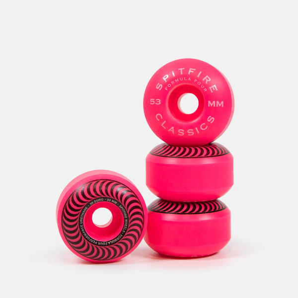 Spitfire - 53mm (99a) Formula Four Classics Skateboard Wheels - Neon Pink