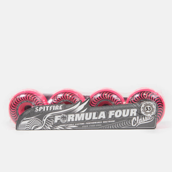 Spitfire - 53mm (99a) Formula Four Classics Skateboard Wheels - Neon Pink