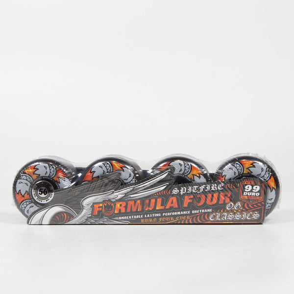 Spitfire - 56mm (99a) Formula Four Multiball Skateboard Wheels (O.G Classic) - Black