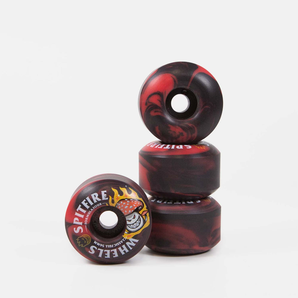 Spitfire - 56mm (99a) Shroom Bighead Formula Four Classic Full Skateboard Wheels - Black / Red