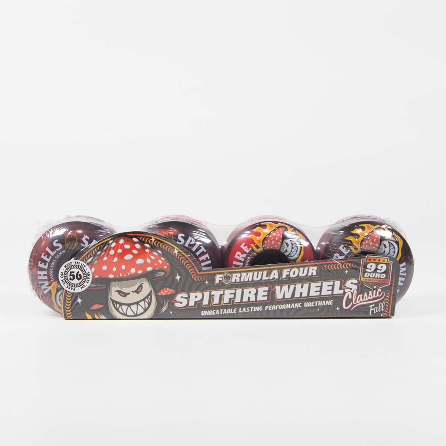 Spitfire - 56mm (99a) Shroom Bighead Formula Four Classic Full Skateboard Wheels - Black / Red