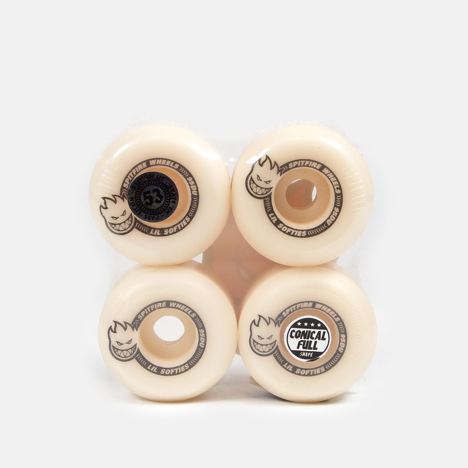 Spitfire - 53mm (95a) Lil Softies Skateboard Wheels (Conical Full)