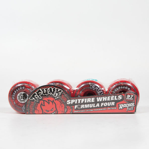 Spitfire - 57mm (97a) Formula Four T-Funk Skateboard Wheels (Radial Full) - Red