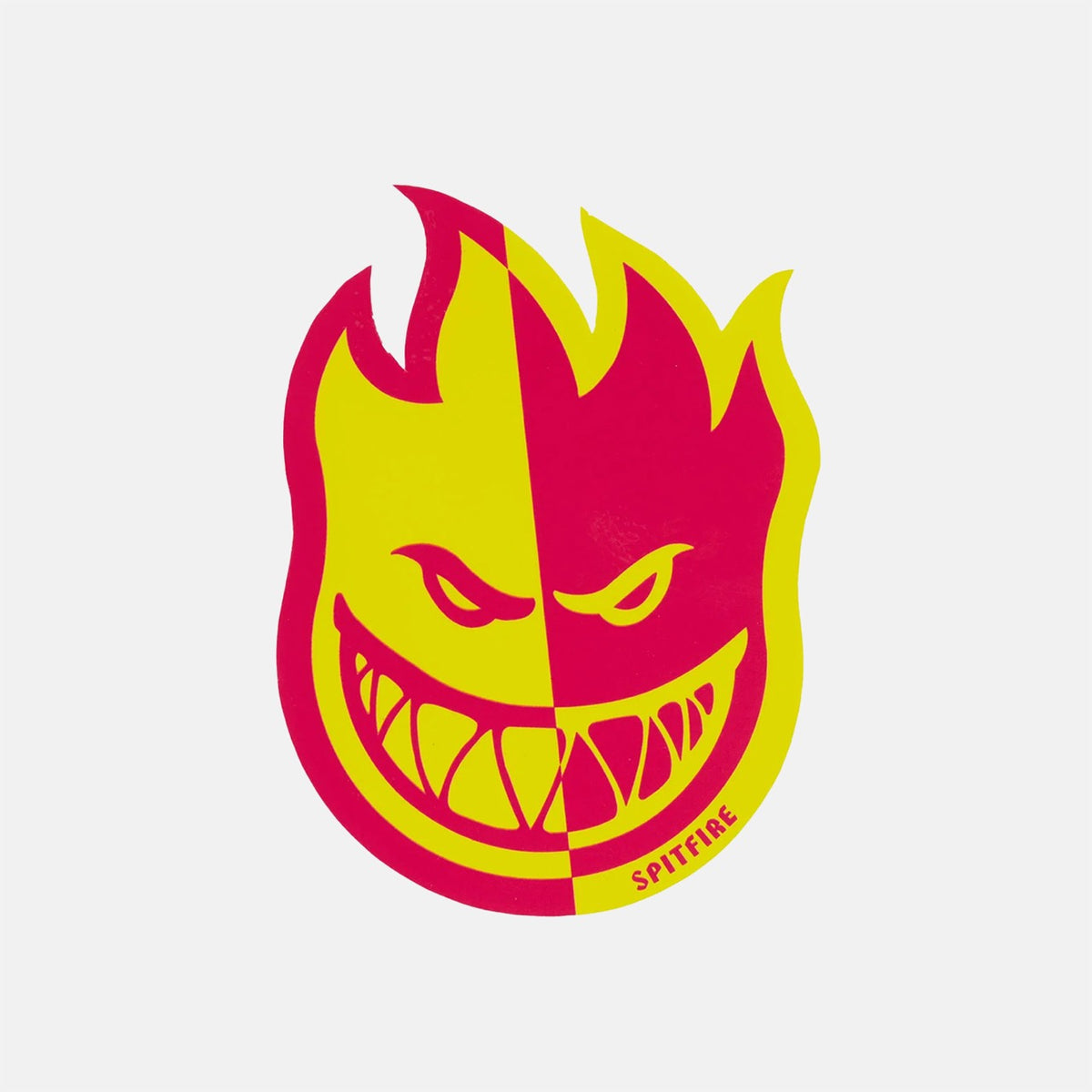 Spitfire - 6" Two-Tone Bighead Fill Sticker - Pink / Yellow