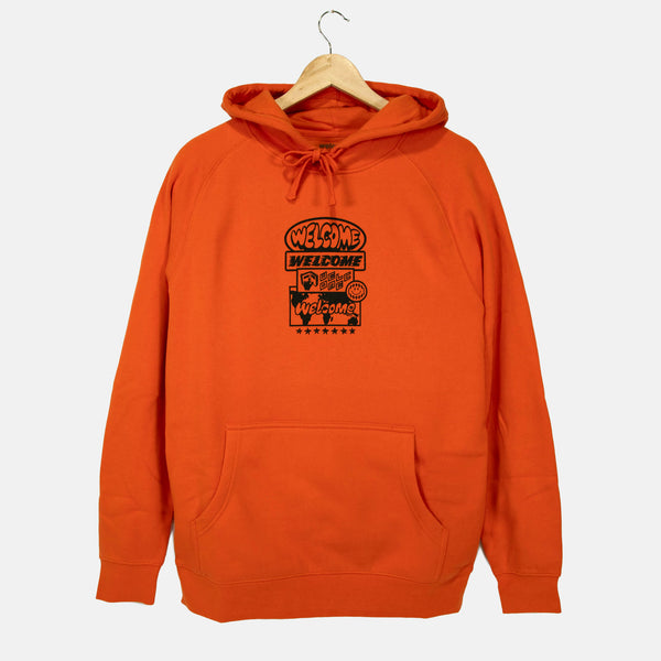 Welcome Skate Store - Stacked Pullover Hooded Sweatshirt - Orange